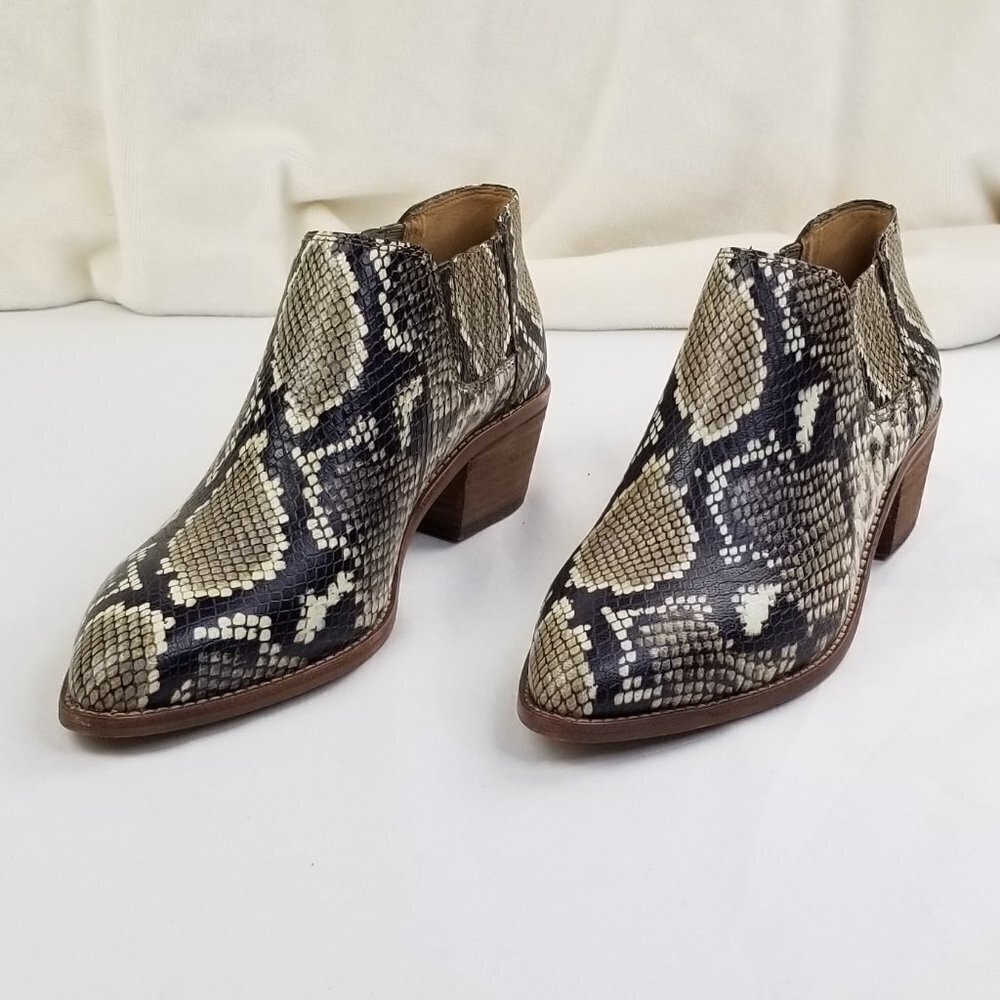Madewell Low Chelsea Boots Snake Leather Print - Picture 7 of 12